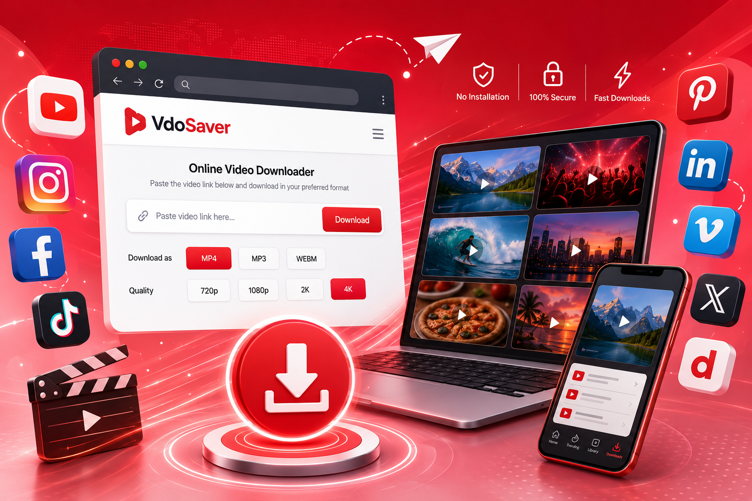 VdoSaver: Free Online Video Downloader for HD & 4K Videos